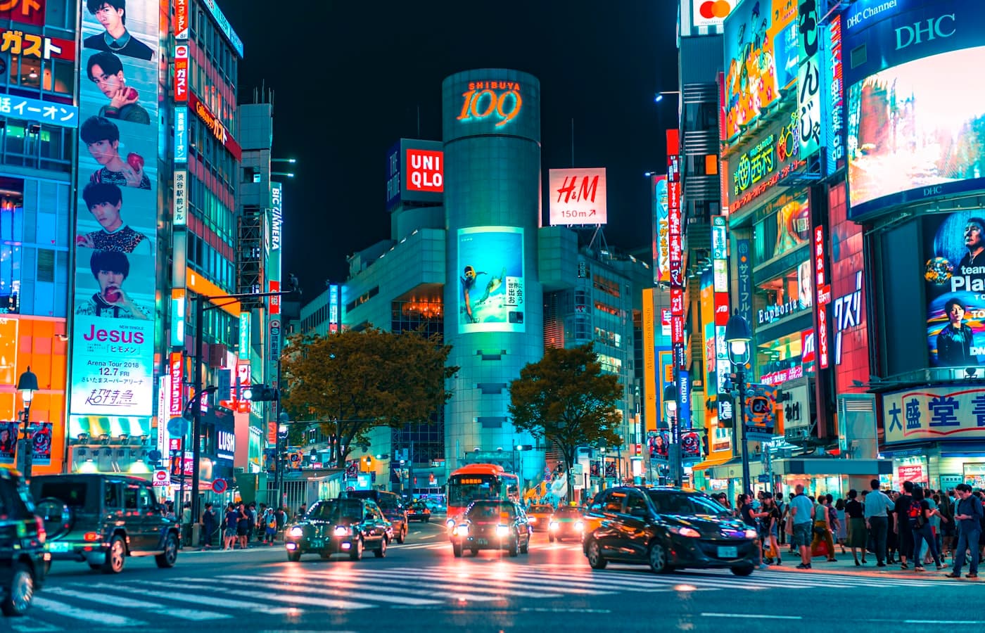 Shibuya Crossing packed with pedestrians